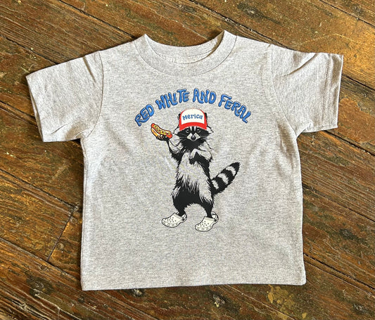 Red, White & Feral Tee