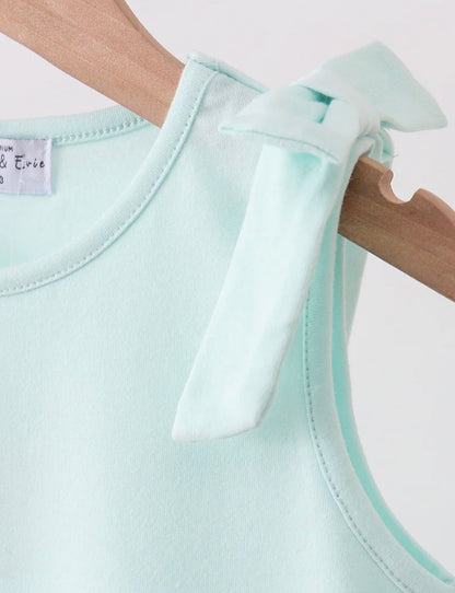 Mint Scallop Bow Dress