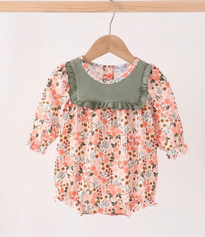 Green Floral Ruffle Bubble