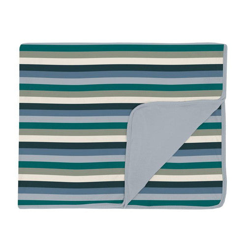 Kickee Pants Snowy Stripe Stroller Blanket