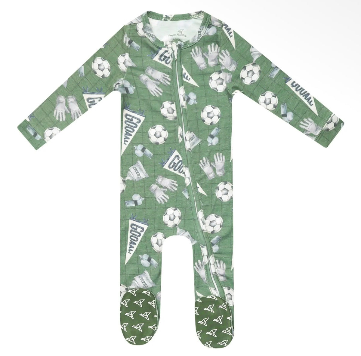 Copper Pearl Kick Off Zip-Up Footie