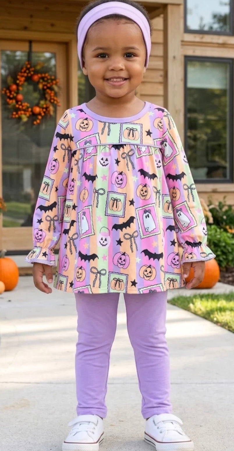 Purple Halloween Tunic & Legging Set