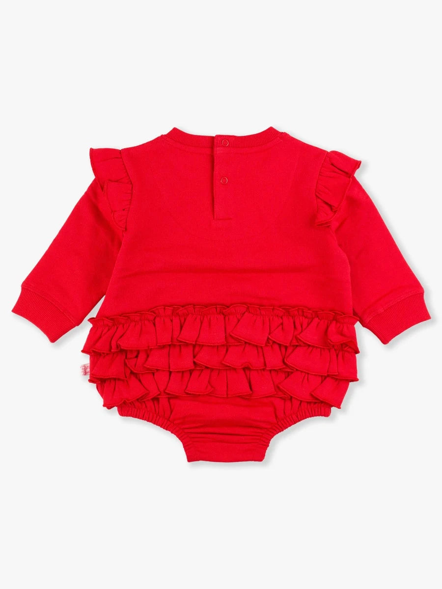 RuffleButts Sweatshirt Bubble Romper