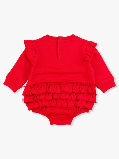 RuffleButts Sweatshirt Bubble Romper