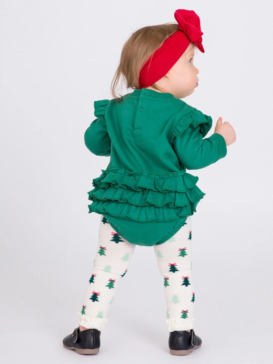 RuffleButts Sweatshirt Bubble Romper