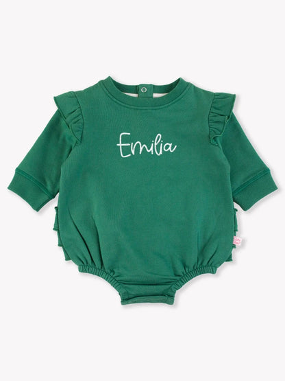 RuffleButts Sweatshirt Bubble Romper