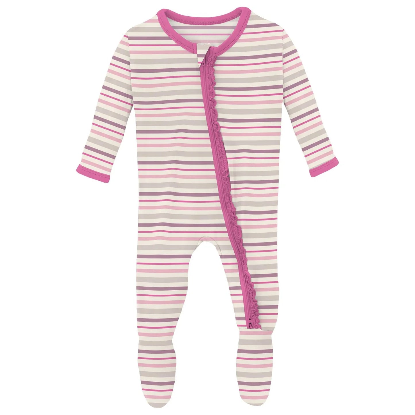 Kickee Pants Whimsical Stripe Ruffle Footie