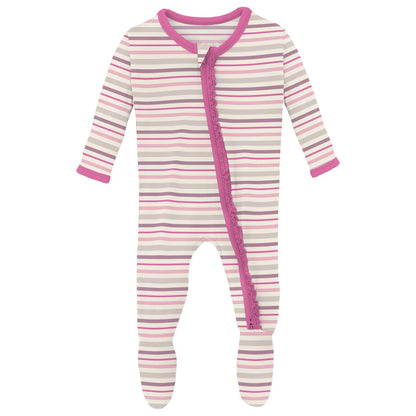 Kickee Pants Whimsical Stripe Ruffle Footie