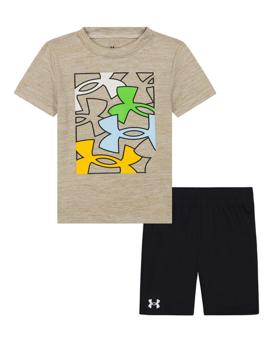 Under Armour City Khaki Logo & Black Short Set