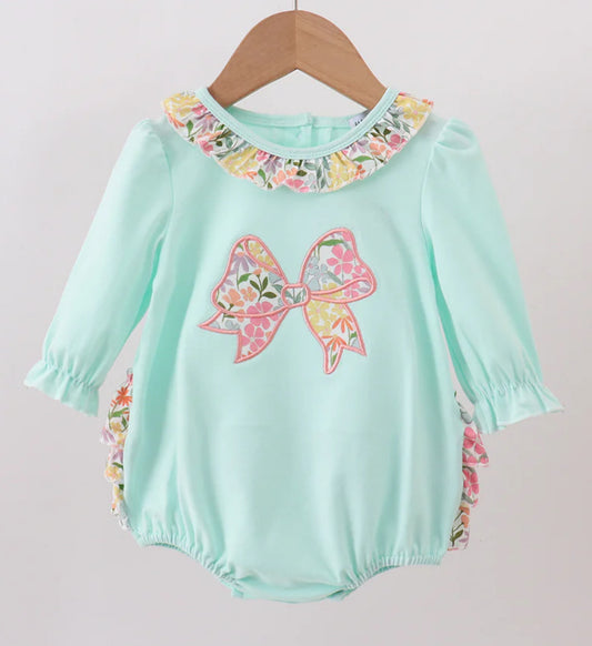 Mint Floral Bow Bubble