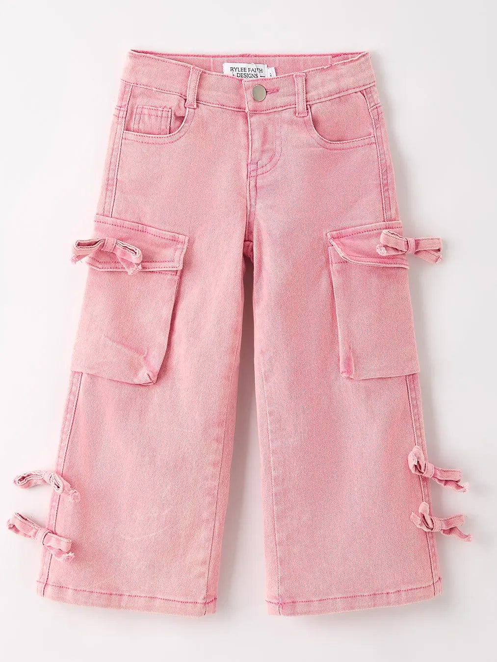 Pink Wide Leg Denim Pants