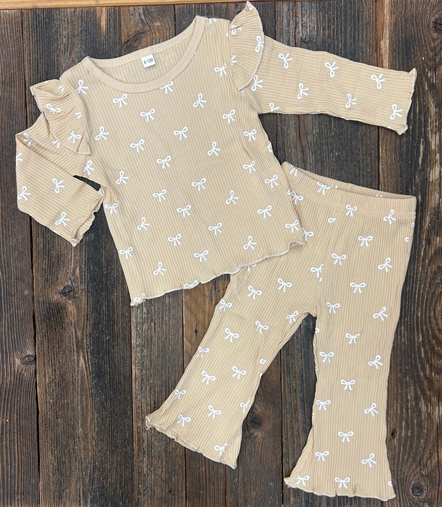 Bow Ribbed Jogger Set