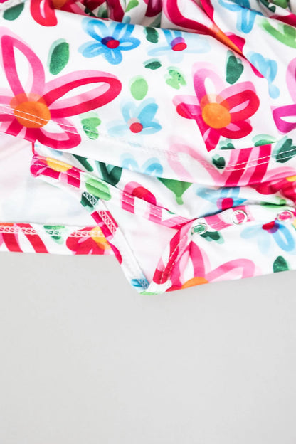 MR Neon Floral S/S Twirl Bodysuit
