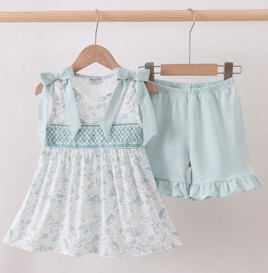 Sea Shell Ruffle Short Set