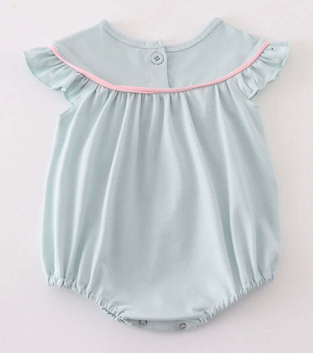 Mint Floral Bow Embroidered Bubble