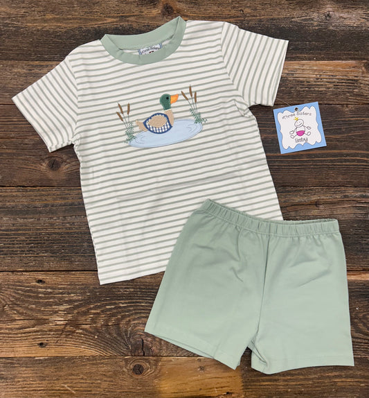 Three Sisters Duck Applique Short Set