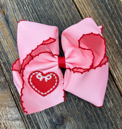 Valentine Moon Stitch Bows