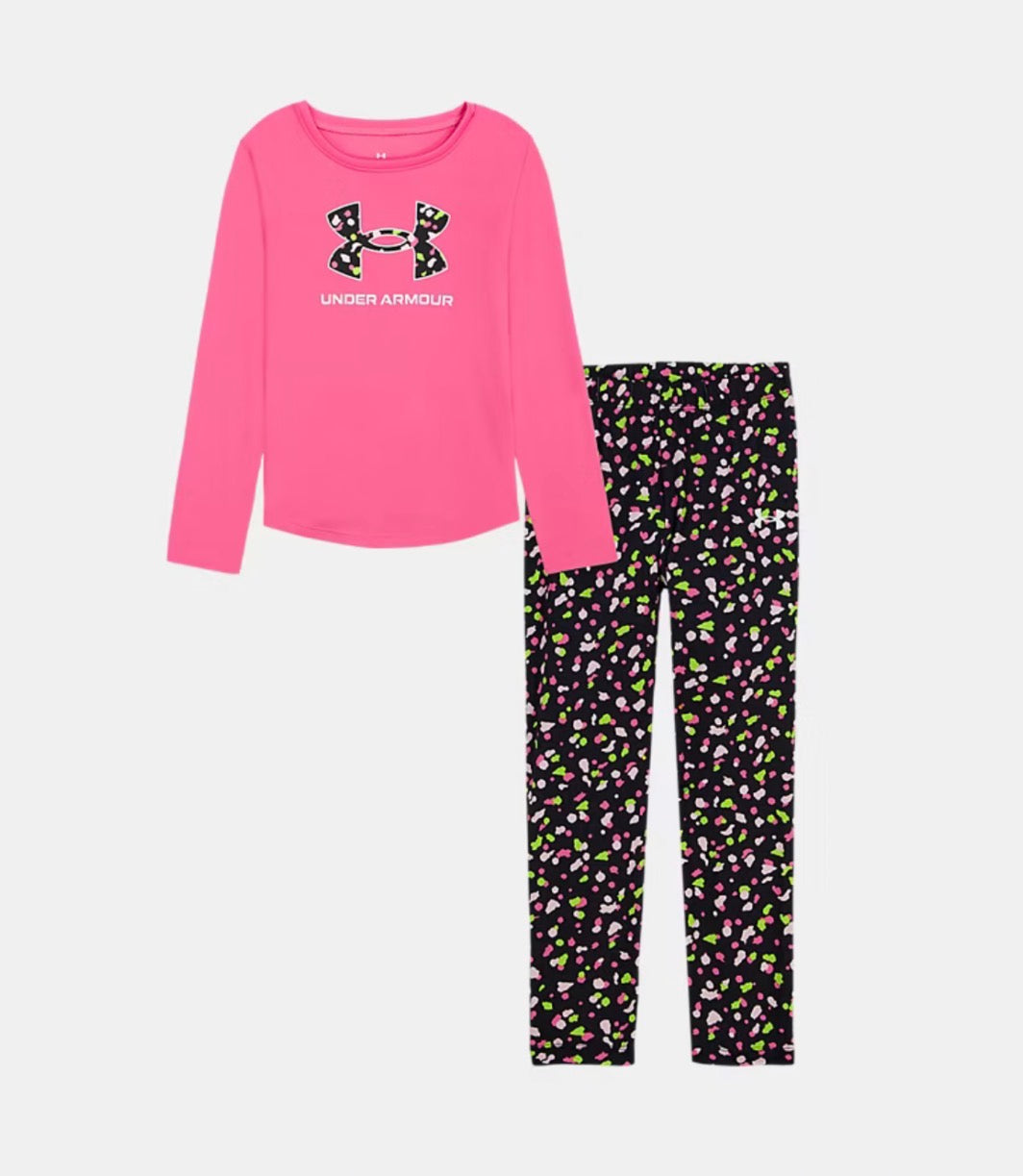 Under Armour Pink Frenzy Long Sleeve & Dot Dabs Legging Set