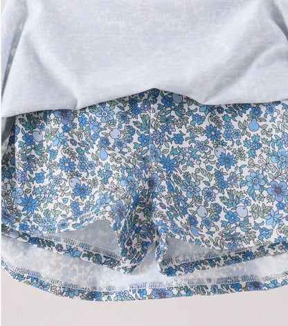 Teal Floral Skort Set