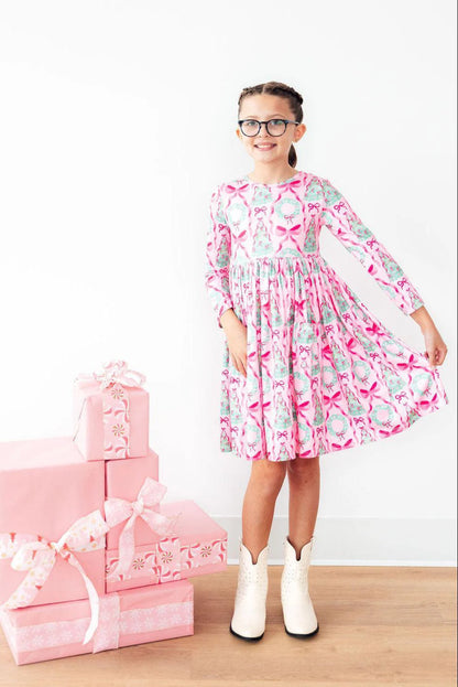 MR Jingle Bows L/S Pocket Twirl Dress