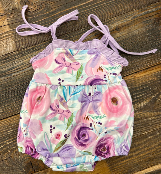 Purple Floral Ruffle Bubble