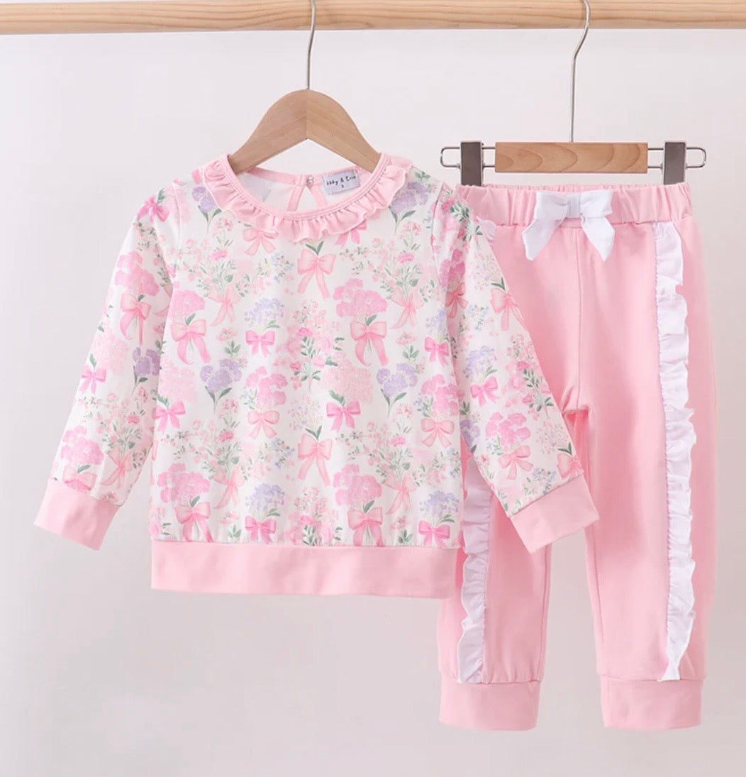 Pink Floral Jogger Set