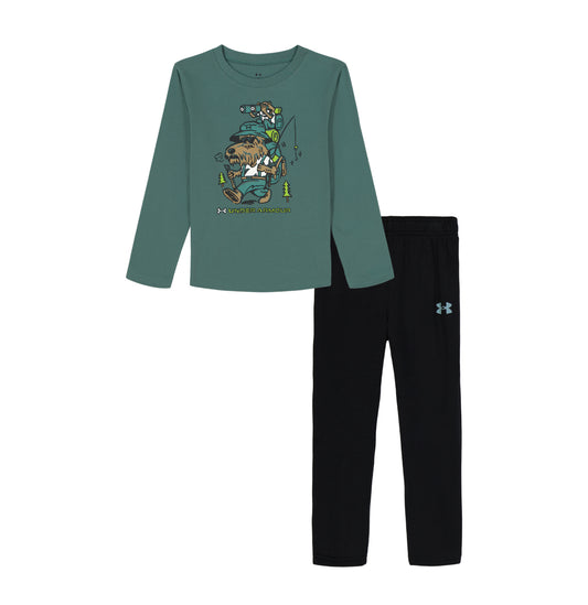 Under Armour Jasper Blue Dog Hiker Long Sleeve & Black Jogger Set