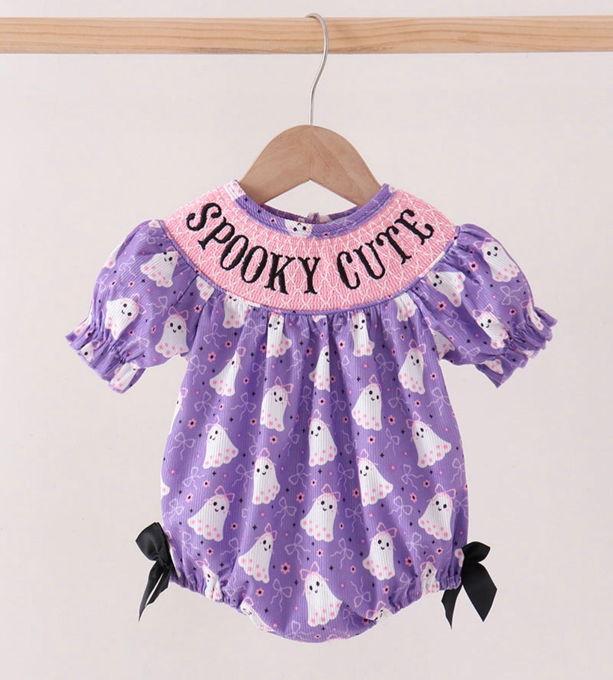 Spooky Cute Purple Smocked Bubble