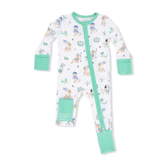 Angel Dear Country Club Dogs Neutral Convertible Romper
