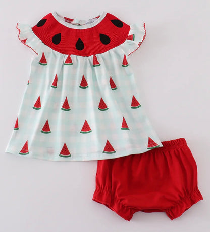 Watermelon Embroidered Bloomer Set