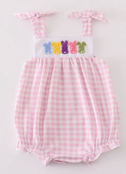 Pink Gingham Spring Bunny Bubble