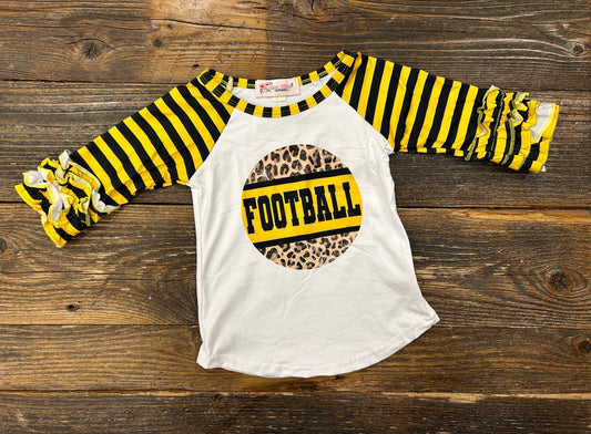 CC Black & Gold Football Ruffle Raglan