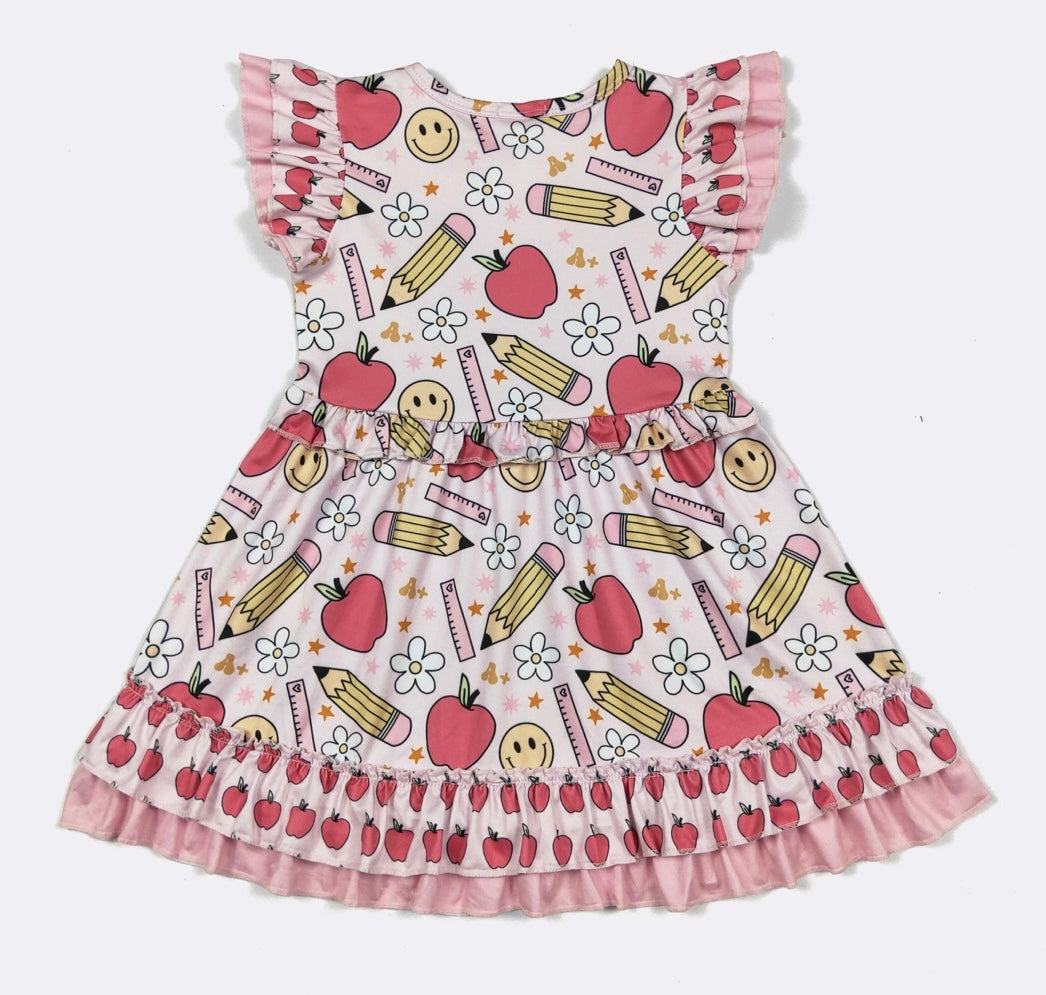 School Smiley Ruffle Dress