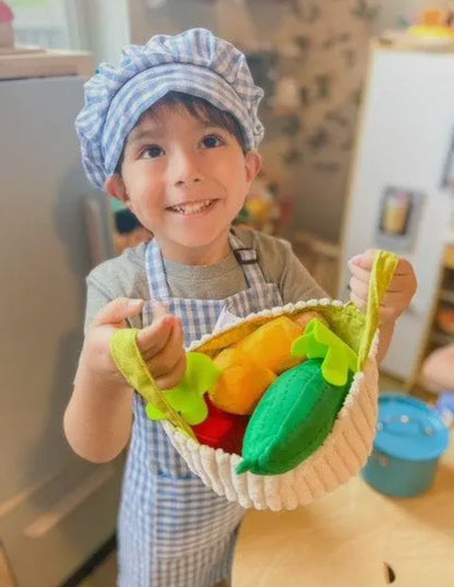 Vegetable Basket Plush Play Food
