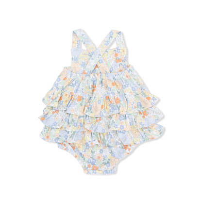 Angel Dear Georgia Floral Ruffle Sunsuit