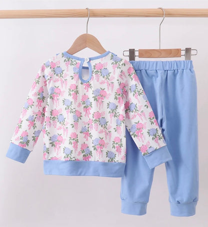 Blue Floral Jogger Set