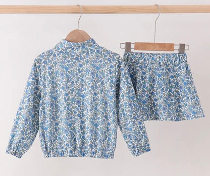 Teal Floral Skort Set