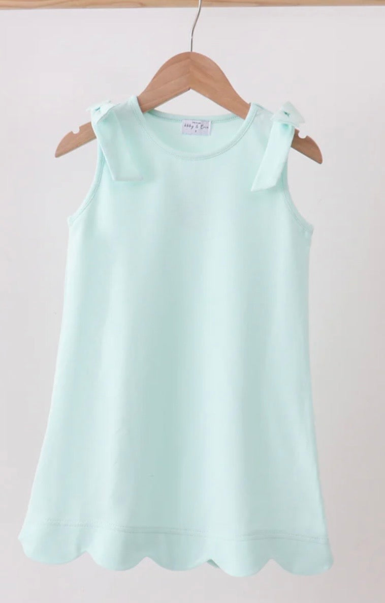 Mint Scallop Bow Dress