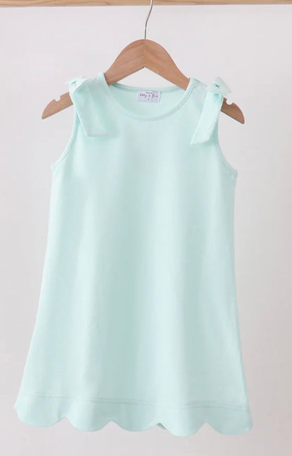 Mint Scallop Bow Dress