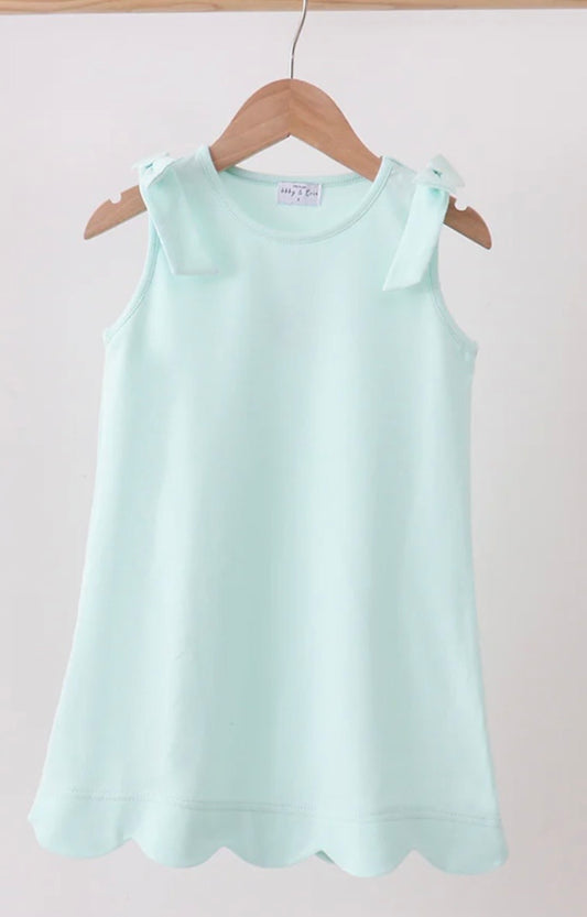 Mint Scallop Bow Dress