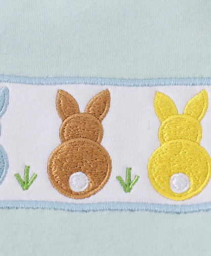 Blue Bunny Embroidered Set
