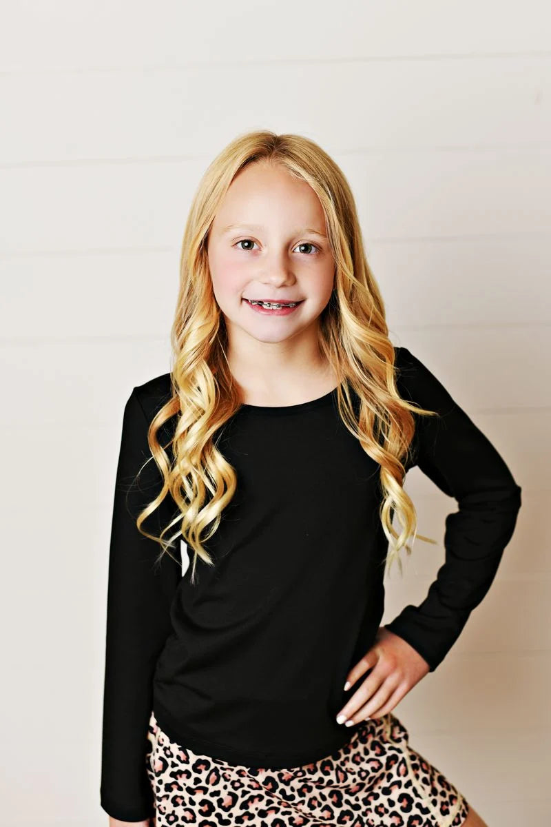 Swoon Baby Black Ruched Top