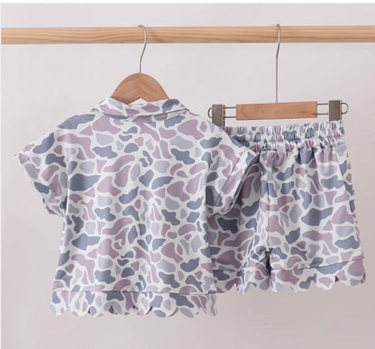 Camo Scalloped Polo Short Set