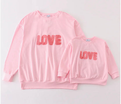 Mommy & Me Pink Love Pullover