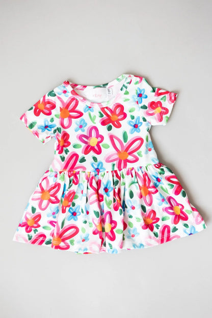 MR Neon Floral S/S Twirl Bodysuit