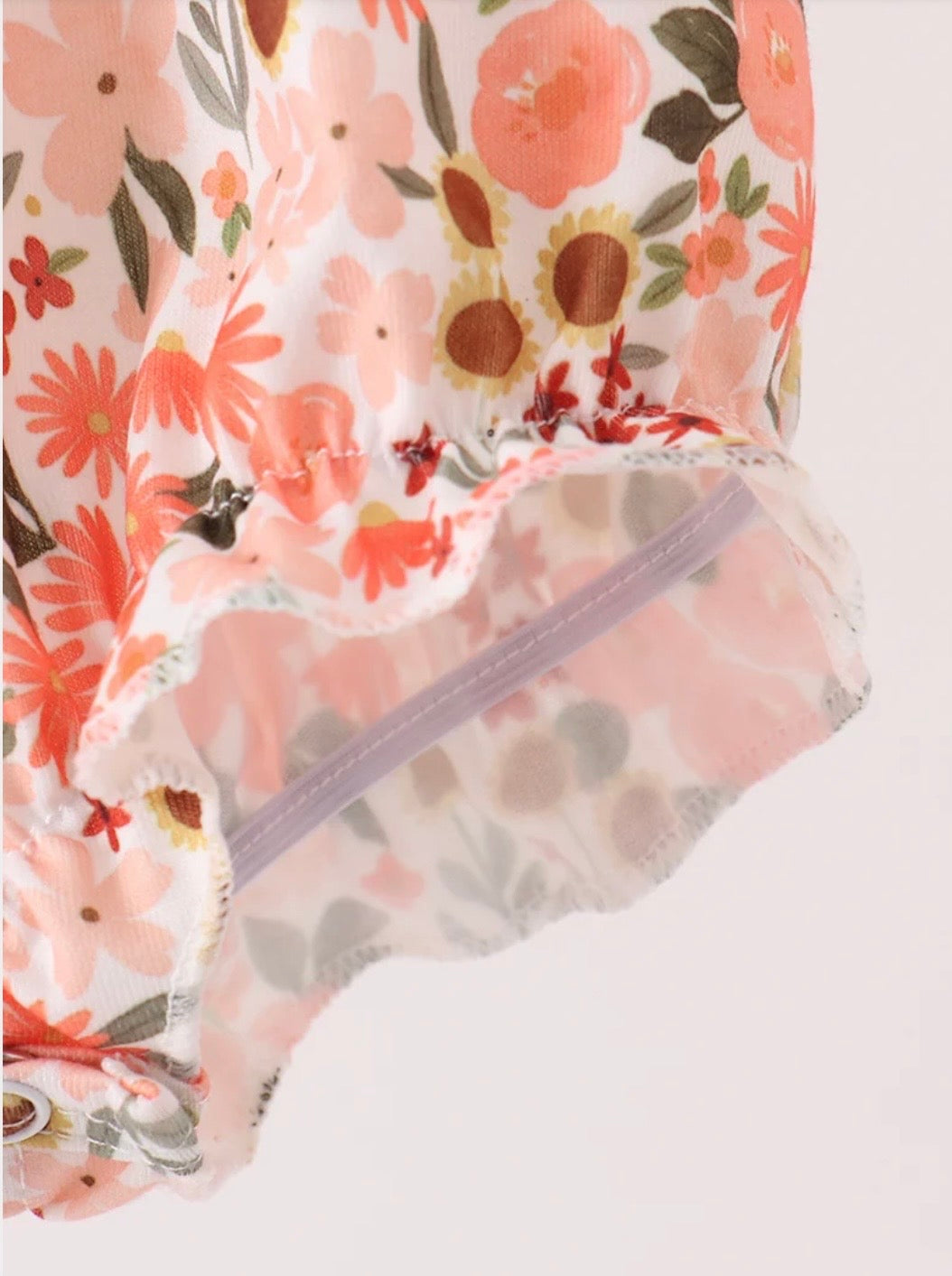 Green Floral Ruffle Bubble