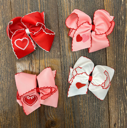Valentine Moon Stitch Bows