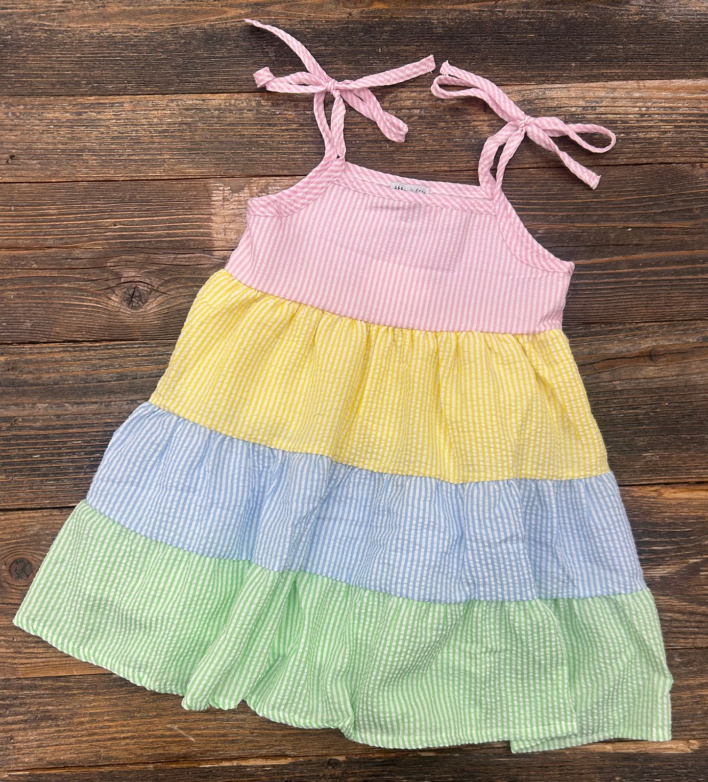 Seersucker Tiered Dress