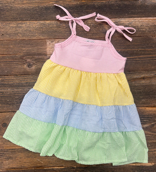 Seersucker Tiered Dress