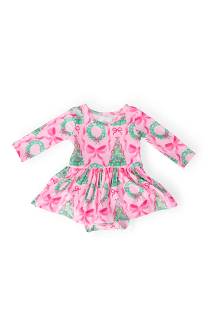 MR Jingle Bows L/S Twirl Bodysuit